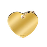 My Family Basic Gold Big Heart Pet ID Tag