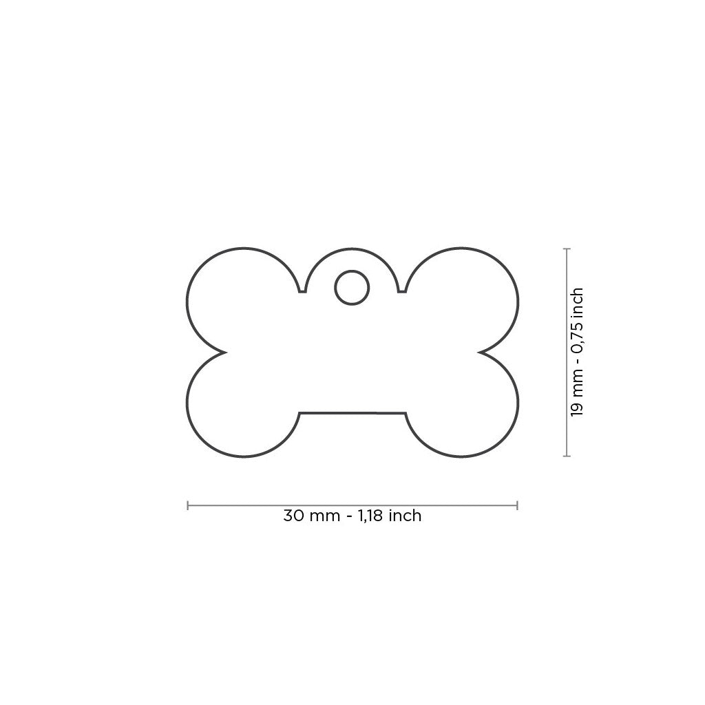 My Family Basic Chrome Small Bone Pet ID Tag