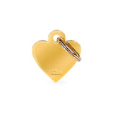 My Family Basic Gold Small Heart Pet ID Tag