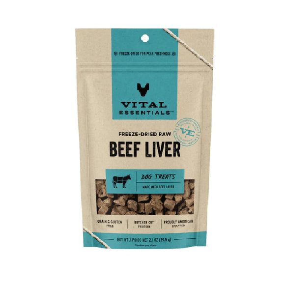 Vital Essentials Freeze-Dried Raw Beef Liver Dog Treats 59.5g