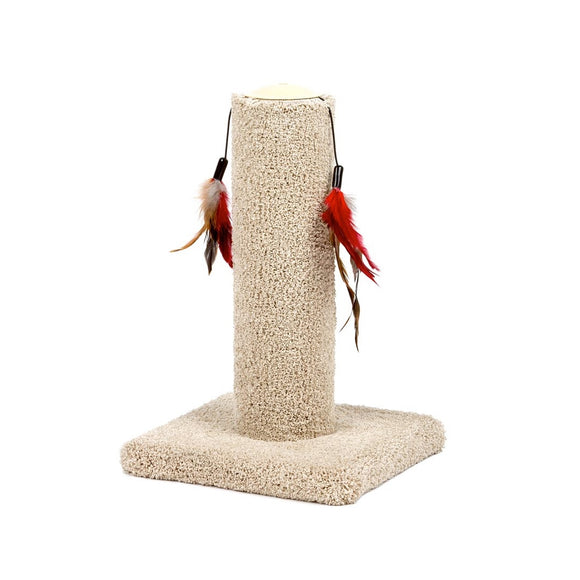 North American Pet Cat Post with Feathers 17.5in