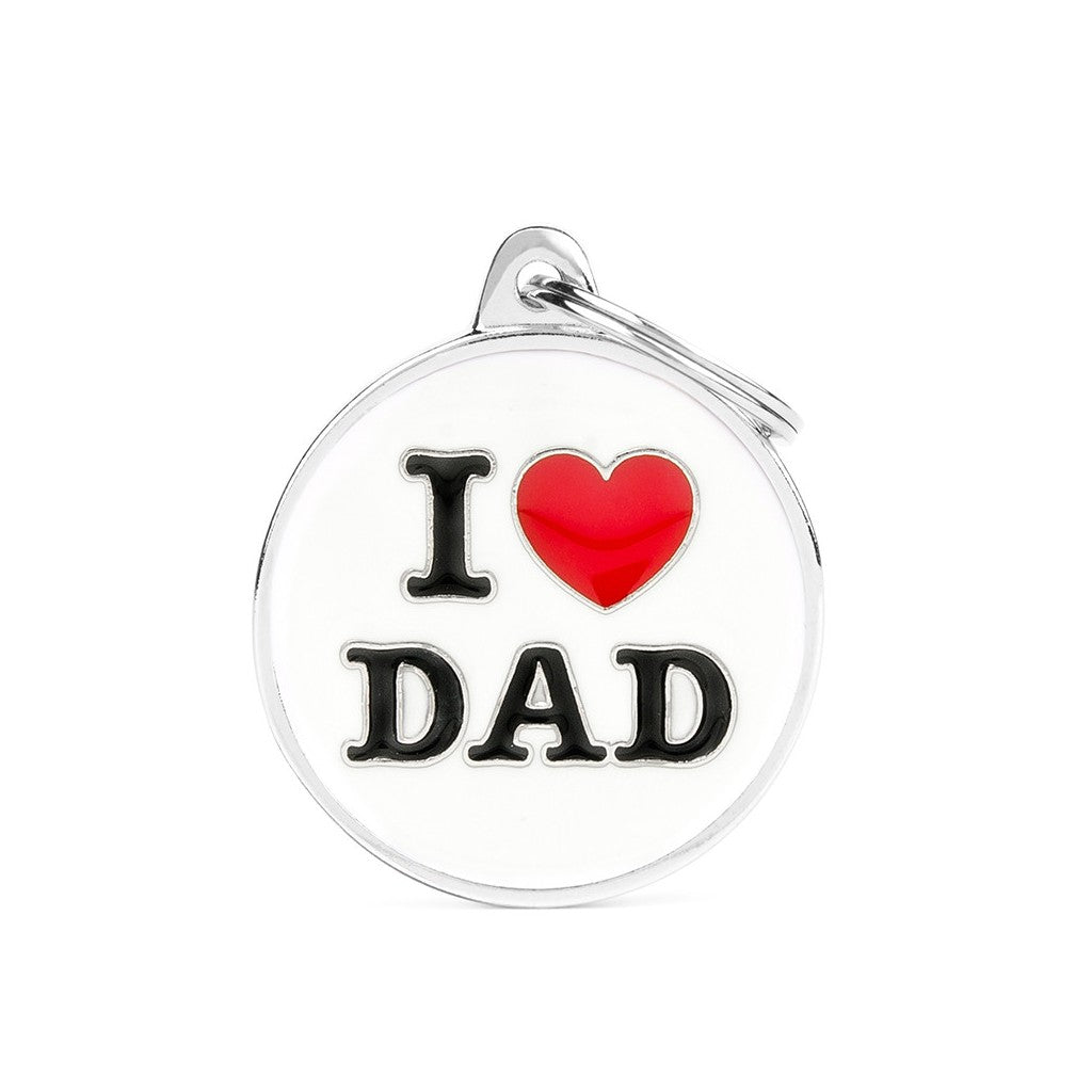 My Family Charms Big "I Love Dad" Pet ID Tag