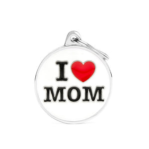 My Family Charms Big "I Love Mom" Pet ID Tag