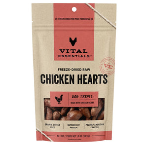 Vital Essentials Freeze-Dried Raw Chicken Hearts Dog Treats 53.9g