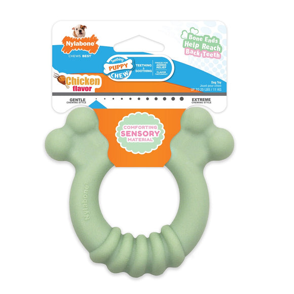 Nylabone Dog Toy Pup Sensory Teeth Ring Chicken Small