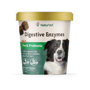 Naturvet Digestive Enzymes with Prebiotics and Probiotics for Dogs 70 Soft Chews