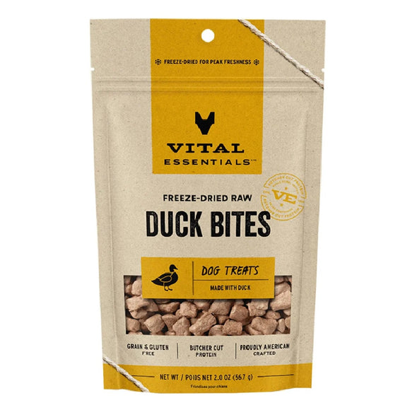 Vital Essentials Freeze-Dried Raw Duck Bites Dog Treats 56.7g