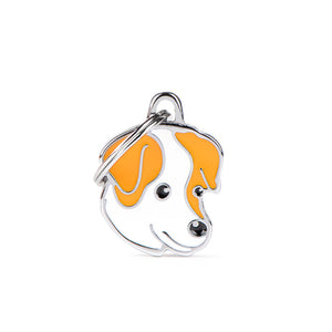 My Family Friends White and Brown Jack Russel Pet ID Tag