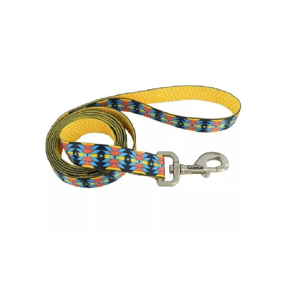 Coastal Pet Sublime Aztec Chevron Yellow Dog Leash 6ft