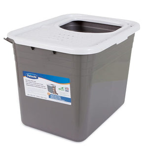 Petmate Nickel & White Top Entry Litter Box