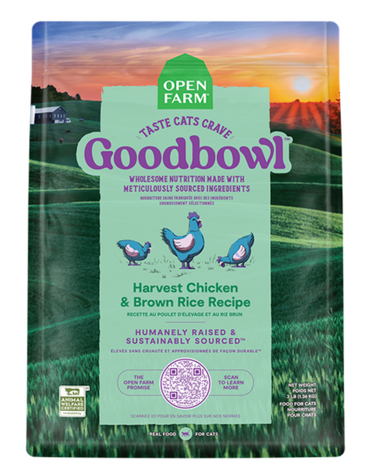 Open Farm GoodBowl Chicken & Brown Rice Recipe Dry Cat Food 1.36kg