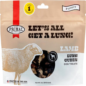 Primal Pet Food Lamb Lung Cubes Dog Treats 43g