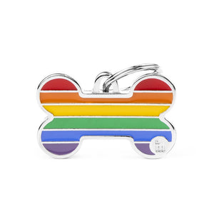 My Family Rainbow Big Bone Pet ID Tag