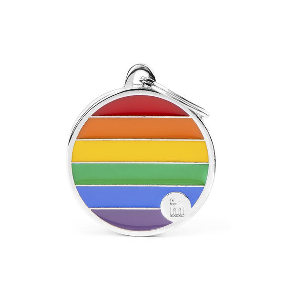 My Family Rainbow Big Circle Pet ID Tag