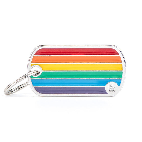 My Family Rainbow Flag Pet ID Tag