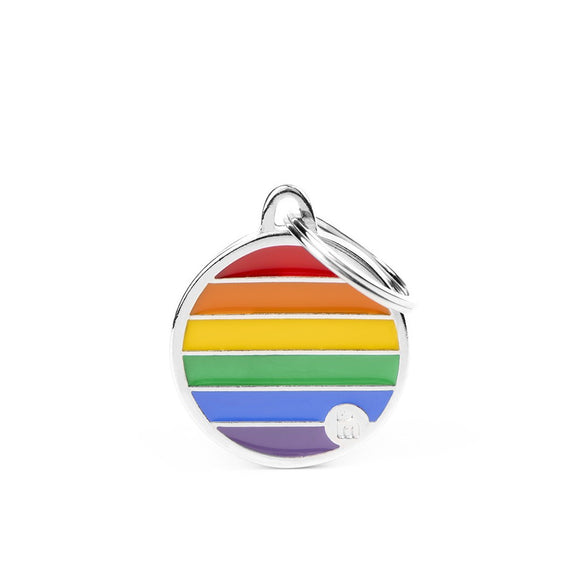 My Family Rainbow Small Circle Pet ID Tag