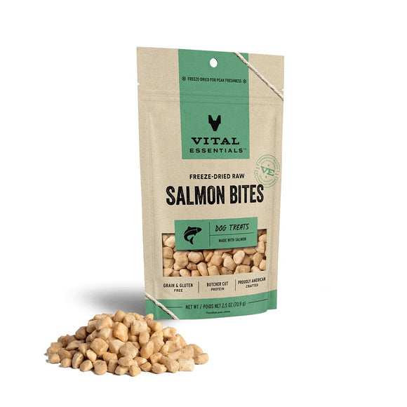 Vital Essentials Freeze-Dried Raw Dog Treat Salmon Bites 70g