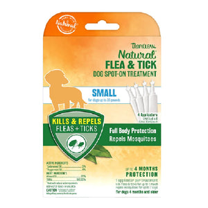 Tropiclean Flea and Tick Spot On Treatment for Dogs Small 4 Pack