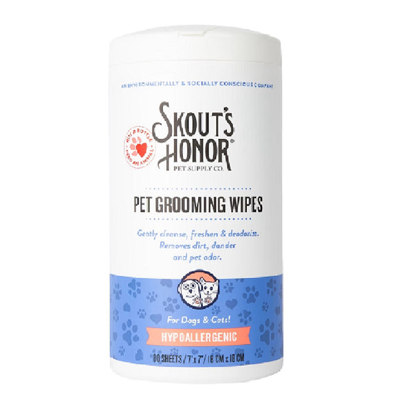 Skout's Honor Grooming Wipes Hypoallergenic 80 Sheets
