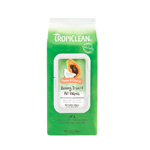 Tropiclean Luxury Papaya Coconut 2 in 1 Wipes 100 CT