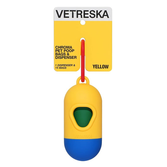 Vetreska Chroma Pet Poop Bag and Dispenser Set Yello
