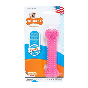 Nylabone Puppychew Teething Bone Chicken Pink Petite