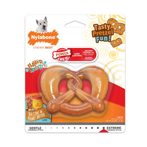 Nylabone Power Play Tasty Pretzel Fun DuraChew Bacon & Peanut Butter