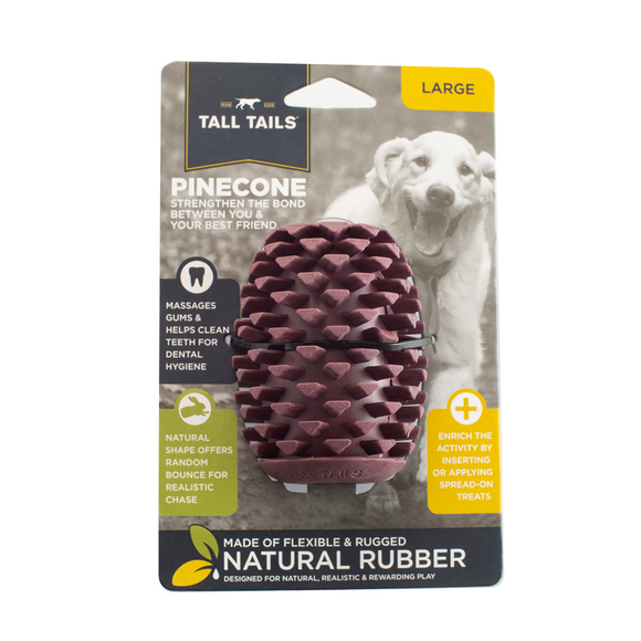 Tall Tails Toy Natural Rubber Pinecone 4 In