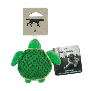 Tall Tails Toy Plush Squeaker Turtle 4 In