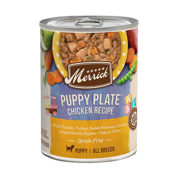 Merrick Classic Dog Canned Food Grain Free Puppy Plate Chicken 360g