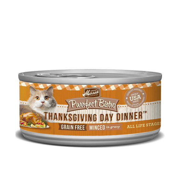 Merrick Purrfect Bistro Cat Canned Food Grain Free Thanksgiving Dinner 156g