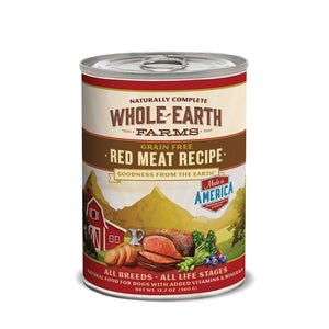 Whole Earth Farms Canned Dog Food Grain Free Red Meat Recipe 360g