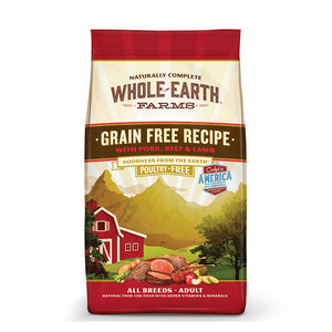 Whole Earth Farms Dry Dog Food Grain Free Beef & Lamb 4 Lb