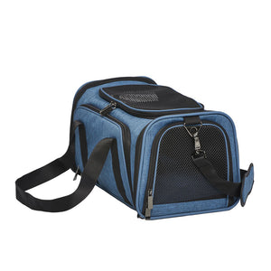 Midwest Homes For Pets Duffy Expandable Soft Pet Carrier Blue Small
