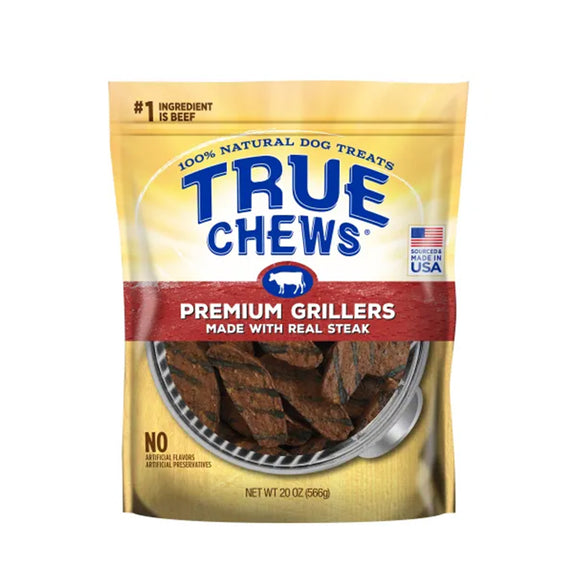 True Chews Premium Grillers Steak Natural Dog Treats 566g