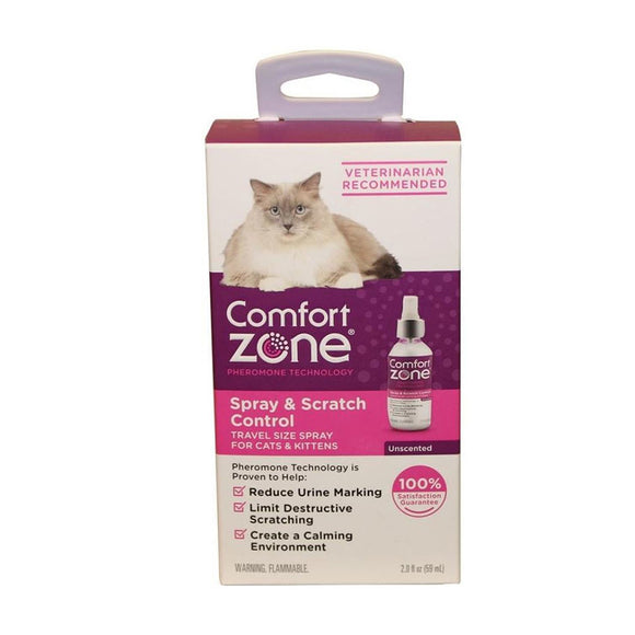 Comfort Zone Cat Calming Spray and Scratch Control 2oz
