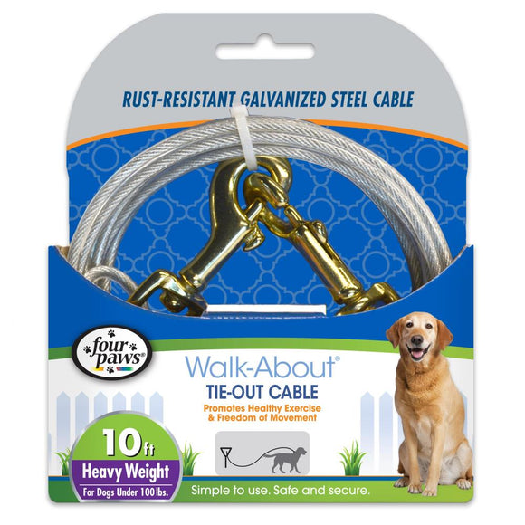 Four Paws Walk-About Tie-Out Cable 10ft