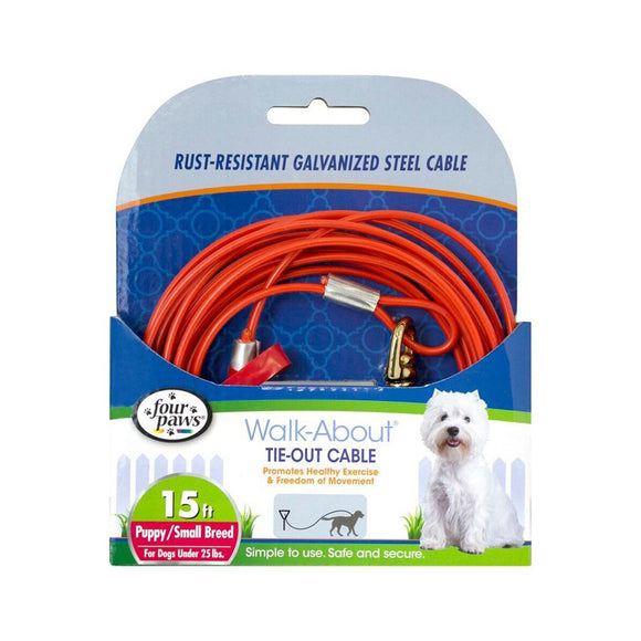 Four Paws Tie Out Cable Puppy 15 Ft