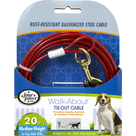 Four Paws Tie Out Cable Medium Weight 20ft