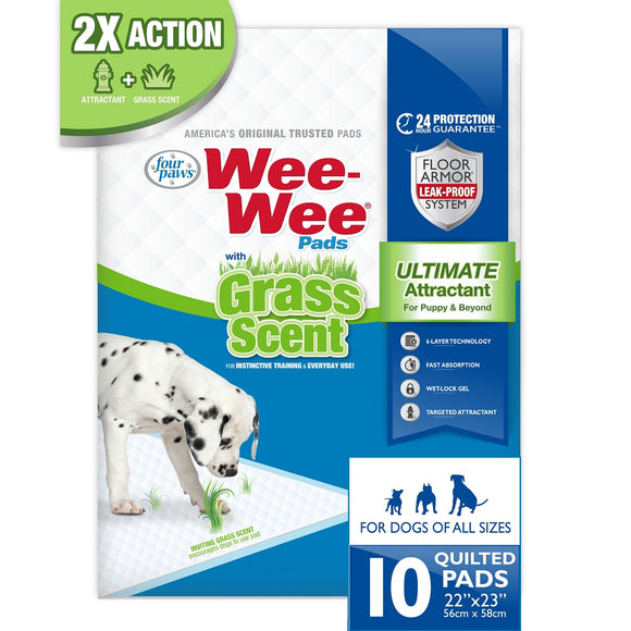 Four Paws Wee-wee Pads Grass Scented 56cm x 58cm 10 pads