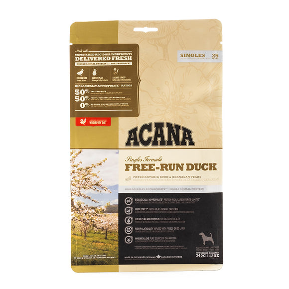 Acana Singles Free-Run Duck Dry Dog Food 340g