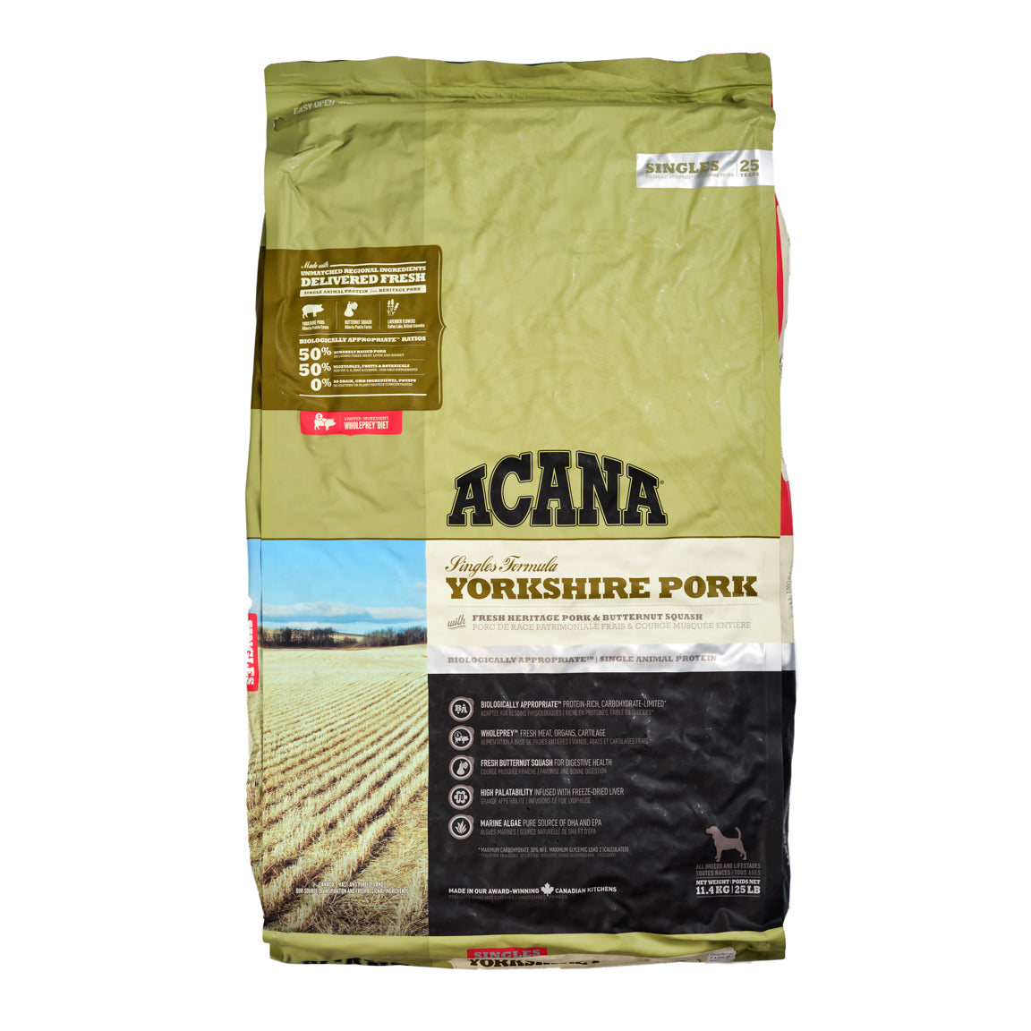 Acana Singles Yorkshire Pork Dry Dog Food 11.4kg Bow Wow