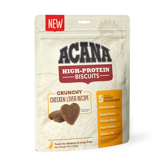Acana High-Protein Biscuits Crunchy Chicken Liver (M/L Breeds) 255g