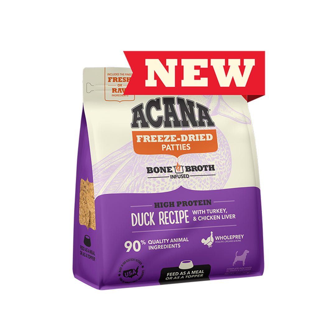 Acana Freeze Dried Patties Duck Dog Food 397g – Bow & Wow