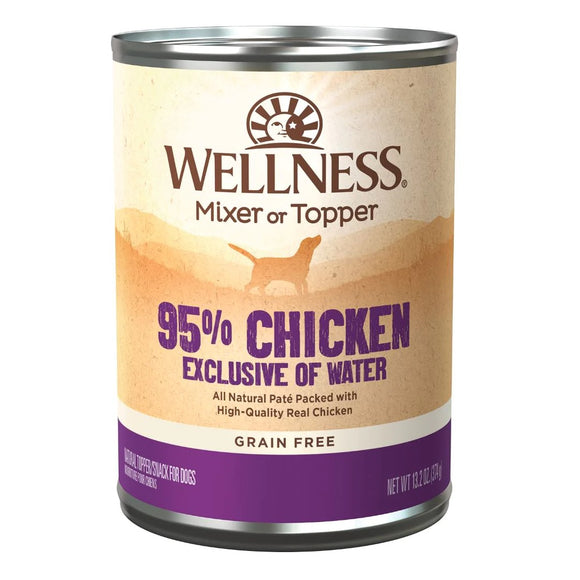 Wellness Ninety Five Percent Dog Canned Food Grain Free Chicken 374g Bow Wow