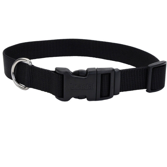 Coastal Pet Dog Collar Adjustable Nylon Black 5/8 In X 10-14 In