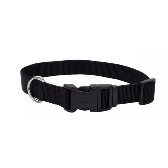 Coastal Pet Dog Collar Adjustable Nylon Black 3/8 In X 8-12 In
