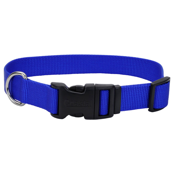 Coastal Pet Dog Collar Adjustable Nylon Blue  1 IN X 18-26 IN