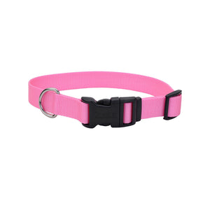 Coastal Pet Dog Collar Adjustable Nylon Bright Pink 3.8 In X 8-12 In