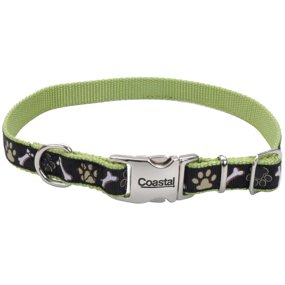 Coastal Pet Dog Collar Adjustable Ribbon Brown 5.8 In X 8-12 In